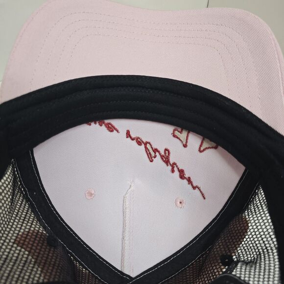 True Religion Pink w/ Black Mesh Adjustable Snapback Trucker Hat Cap One Size - Picture 11 of 12